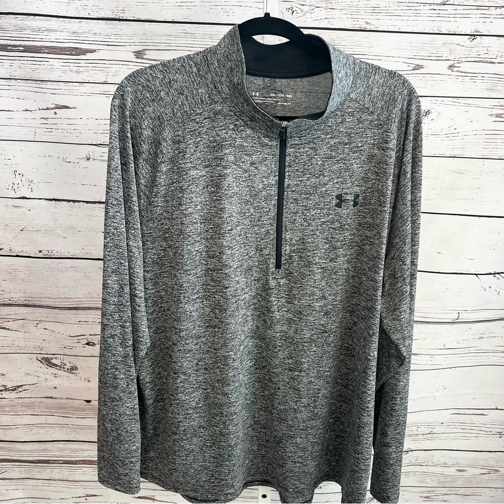 Under Armour Black Carbon Heather Lightweight Quarter-Zip Pullover XXL
